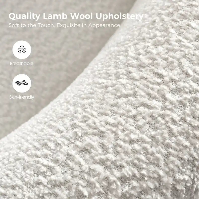 Poltrona a botte Augus Modern Boucle con gambe in legno massello di HULALA HOME