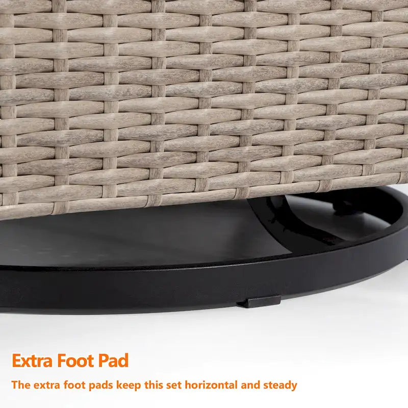 Cozywor Set 2 Sedie a Dondolo da Esterno in Rattan per Patio con Telaio in Metallo e Cuscini