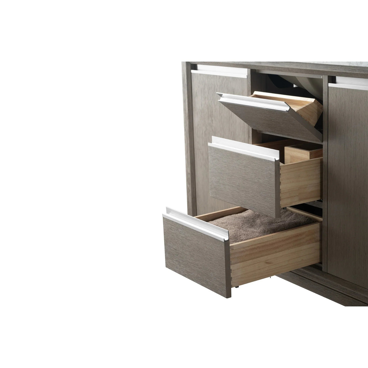 Badunterschrank von Vanity Art mit Keramikwaschbecken und Kunstmarmorplatte