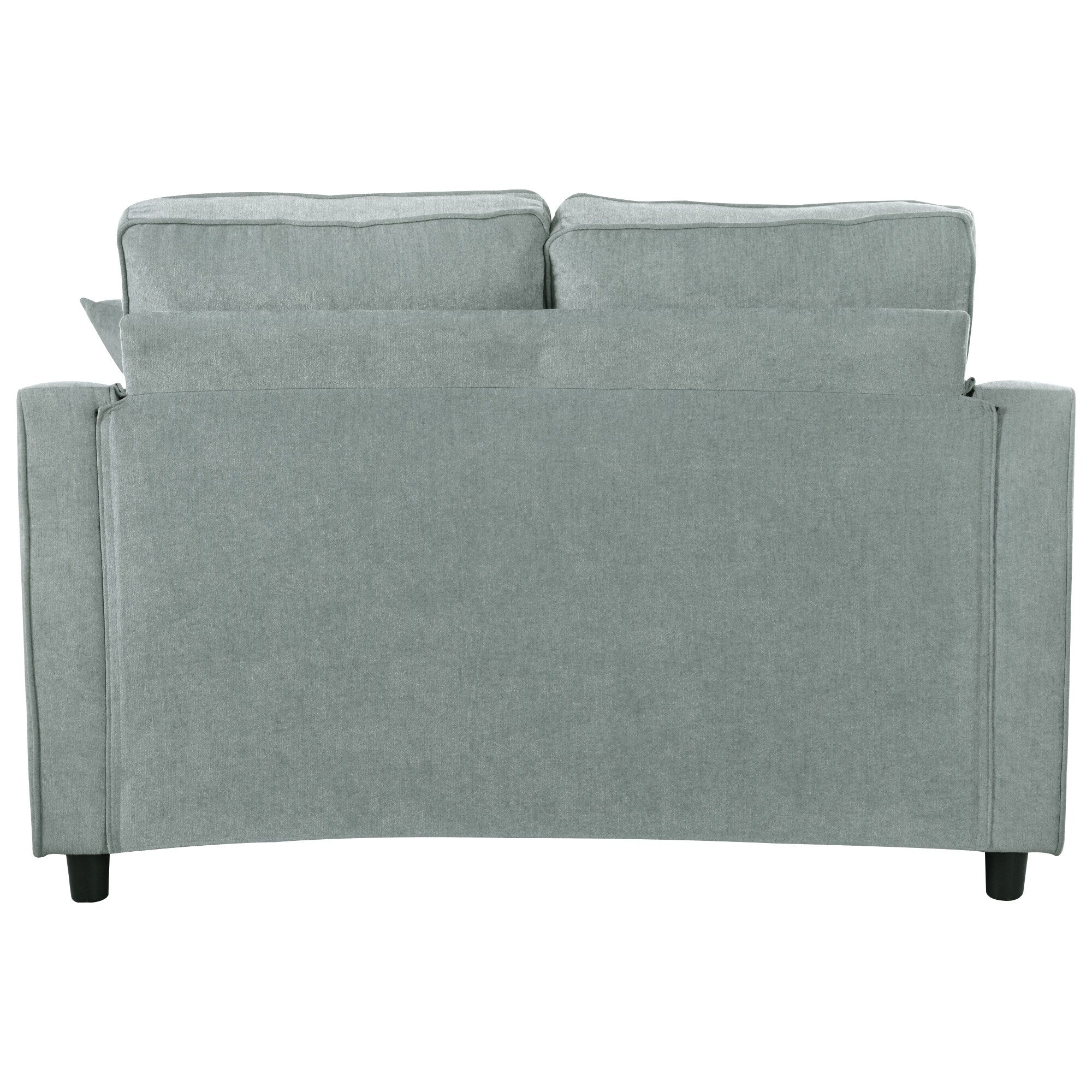 Divano Letto Chaise Longue in ciniglia, Divano Imbottito con Schienale Trapuntato e 2 Cuscini Rimovibili per Soggiorno