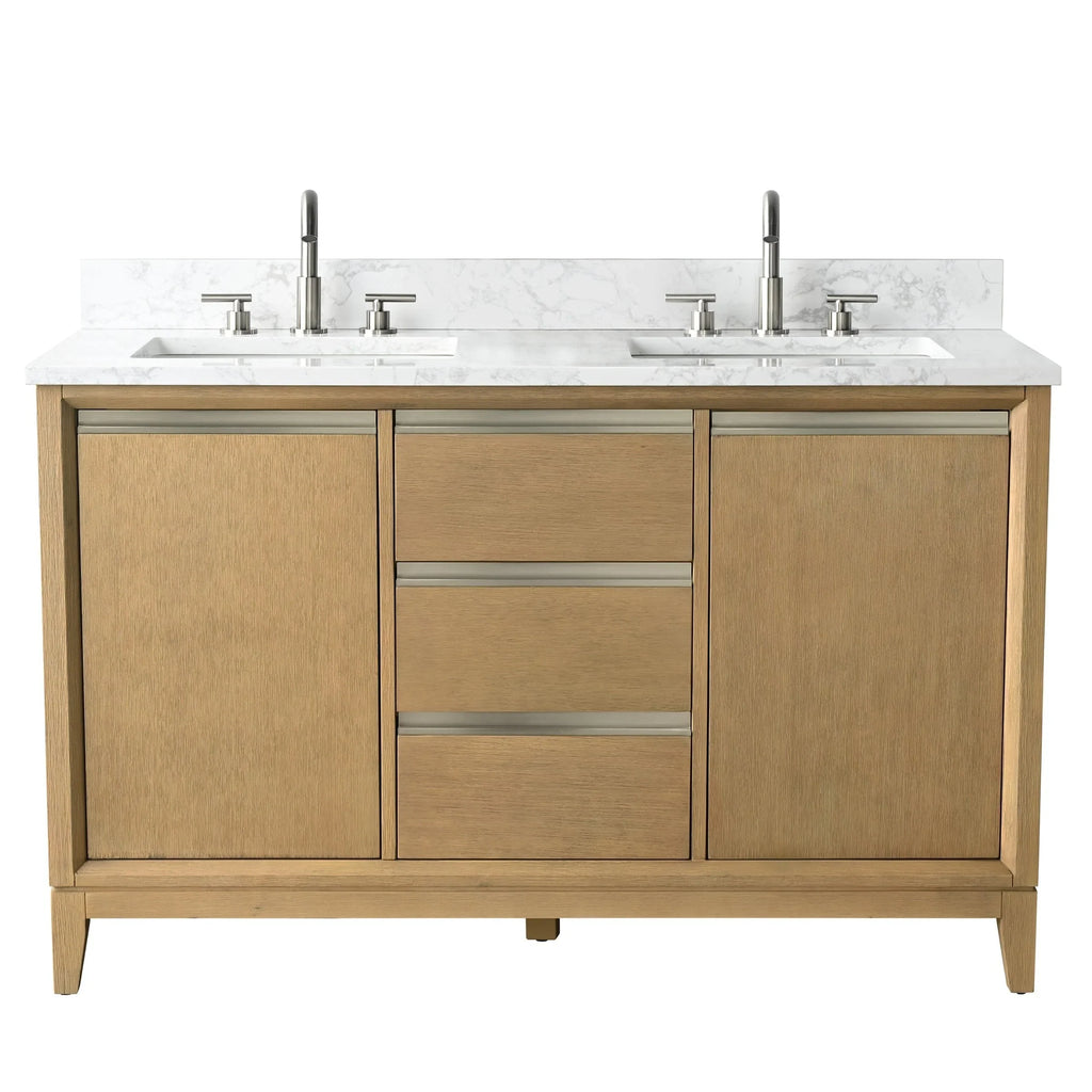 Badunterschrank von Vanity Art mit Keramikwaschbecken und Kunstmarmorplatte