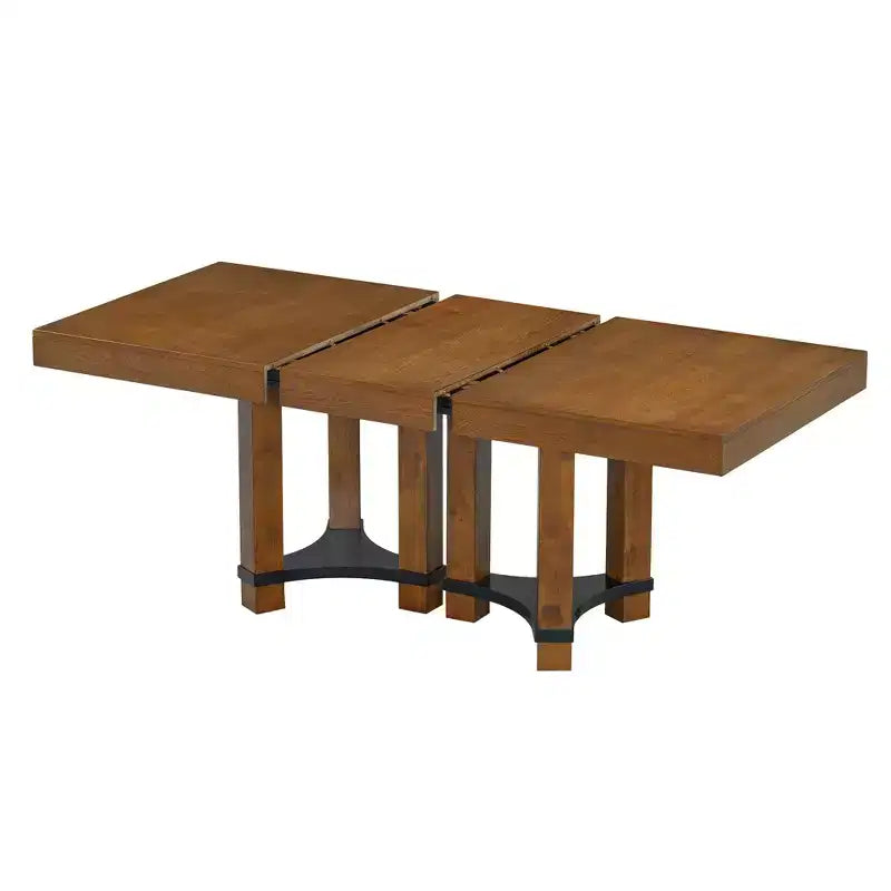 Set da pranzo allungabile rustico Whisen da 7 pezzi con 2 sedie con braccioli e 4 sedie senza braccioli