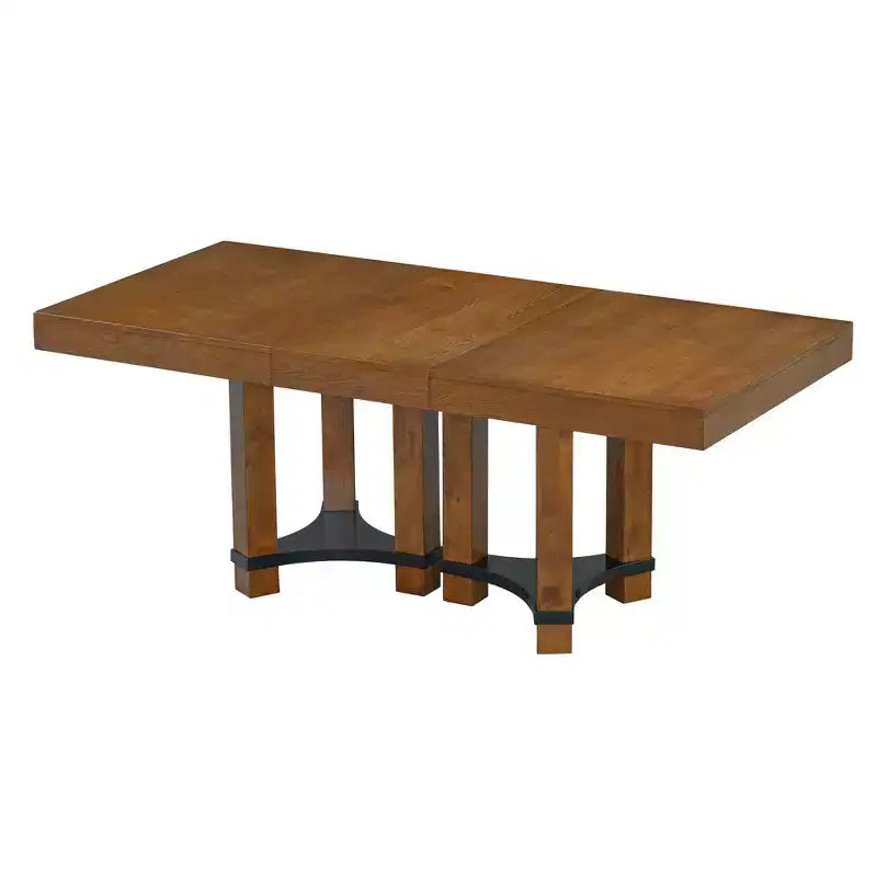 Set da pranzo allungabile rustico Whisen da 7 pezzi con 2 sedie con braccioli e 4 sedie senza braccioli