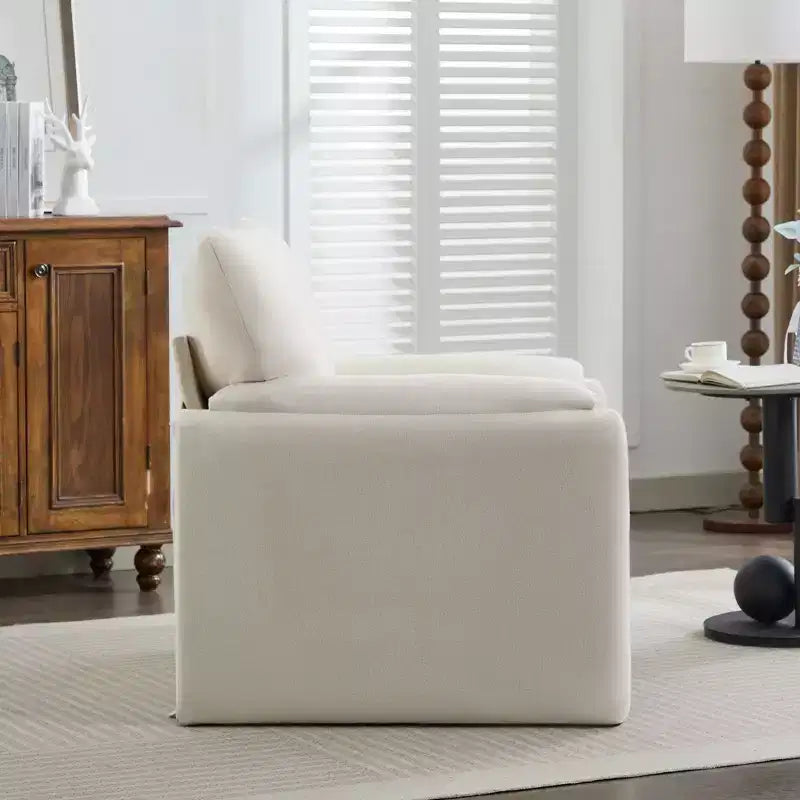 Poltrona accent HYLEORY in ciniglia da 36,41'' con poggiapiedi, comoda poltrona lounge oversize imbottita per soggiorno, camera da letto, ufficio, appartamento