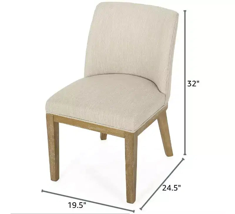 Camas Contemporary Upholstered Wood Dining Chairs (Set of 2)