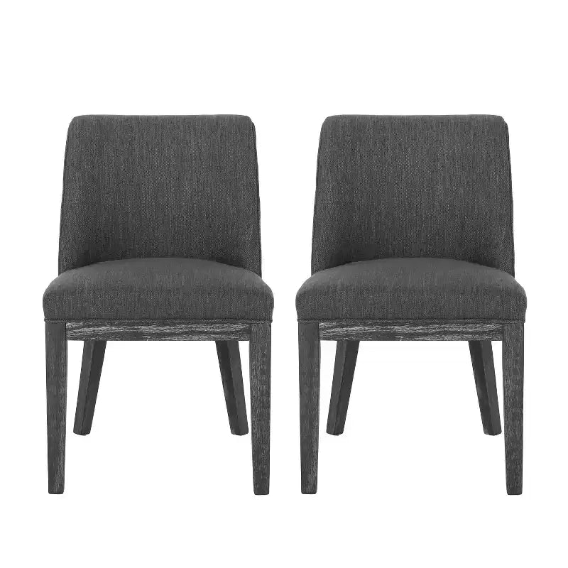 Camas Contemporary Upholstered Wood Dining Chairs (Set of 2)
