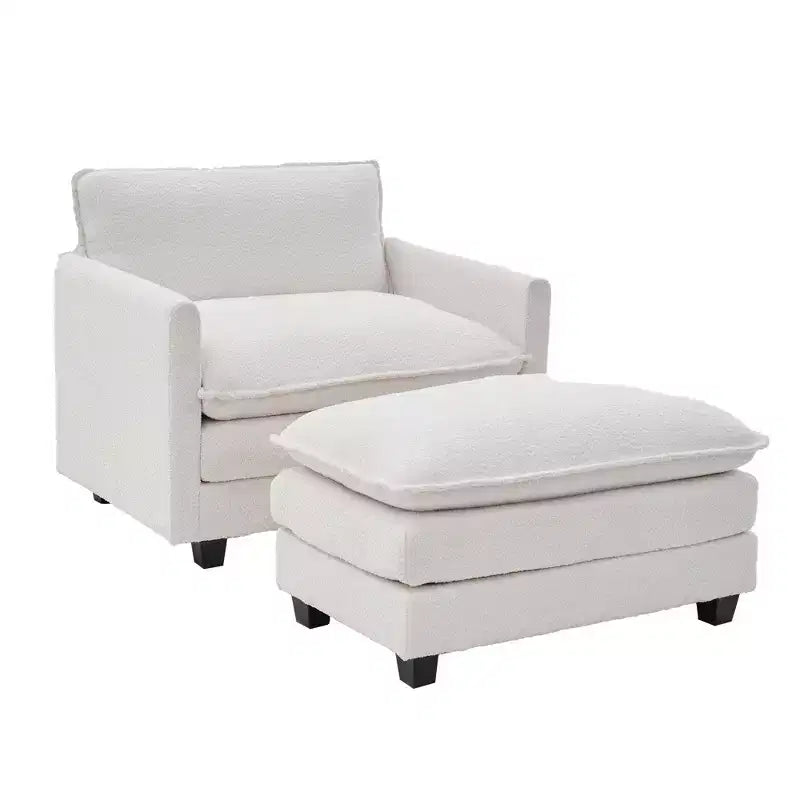 Hyleory 41.34 pollici poltrona a sacco in pile circolare oversize, poltrona divano con pouf e seduta ampia, poltrona moderna per camera da letto, soggiorno