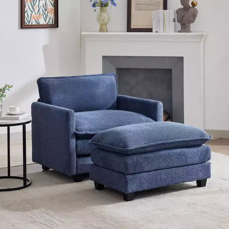 Hyleory 41.34 pollici poltrona a sacco in pile circolare oversize, poltrona divano con pouf e seduta ampia, poltrona moderna per camera da letto, soggiorno