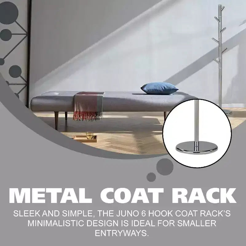 Metal Freestanding Hall Tree Coat Rack Stand for Bedroom, Hallway, Entrance, Office, Hats Coats Scarves