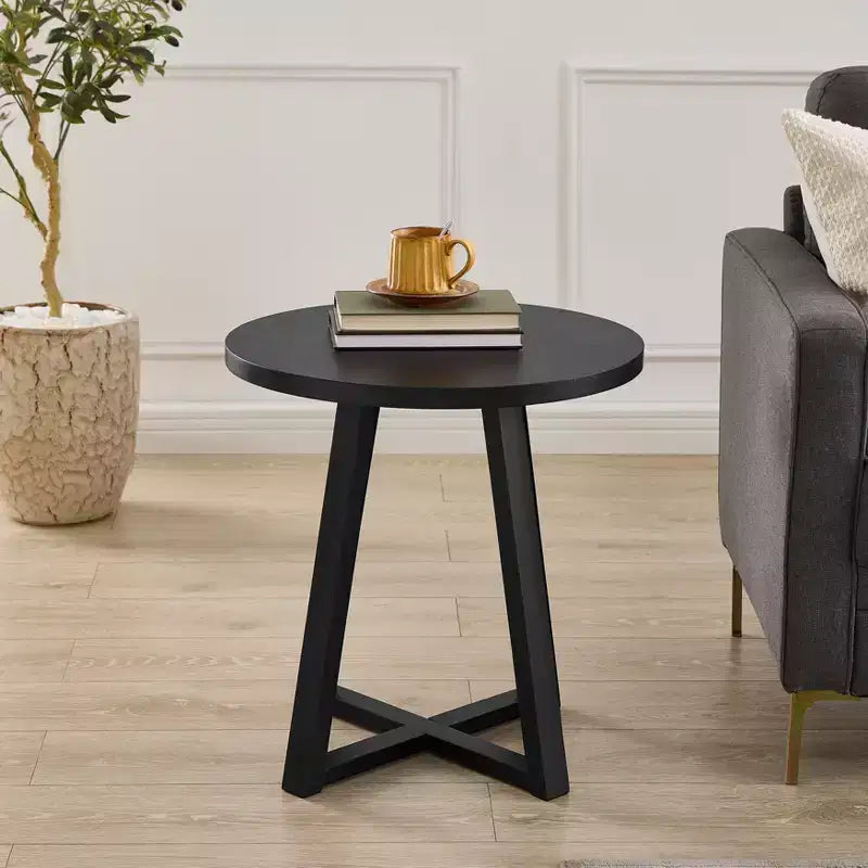 Modern Harmony Wood Round End Table