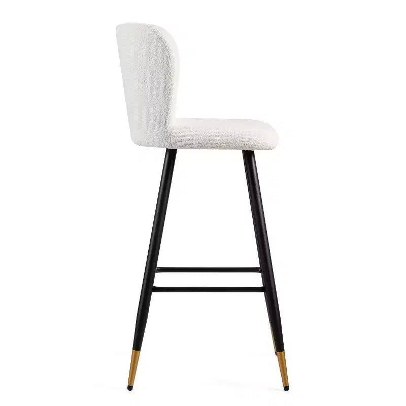 Aveline 30'' Modern Upholstered Bar Stools with Gold-Tipped Metal Legs (Set of 2)