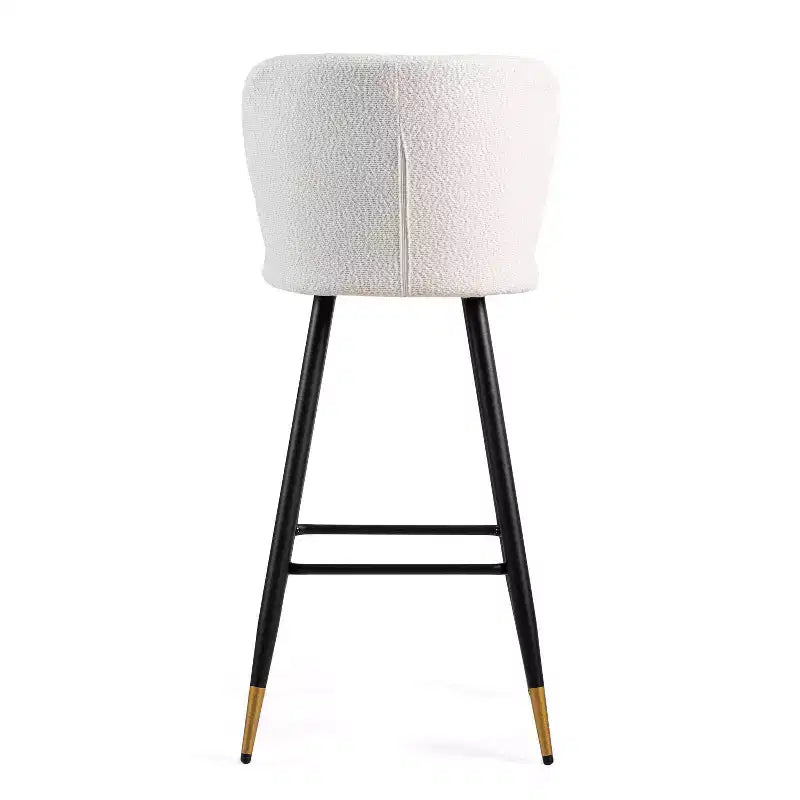 Aveline 30'' Modern Upholstered Bar Stools with Gold-Tipped Metal Legs (Set of 2)