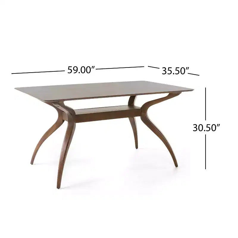 Set da pranzo Christopher Knight Home Solace da 5 pezzi in tessuto e legno di gomma, stile moderno di metà secolo