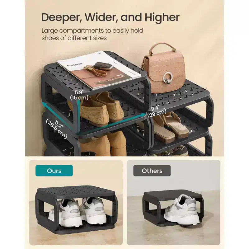 Scarpiera, Organizzatore di Scarpe, 12 Ripiani, Porta Scarpe, Scarpiera Sottile, Scaffale Aperto per Ingresso, Soggiorno, Salvaspazio
