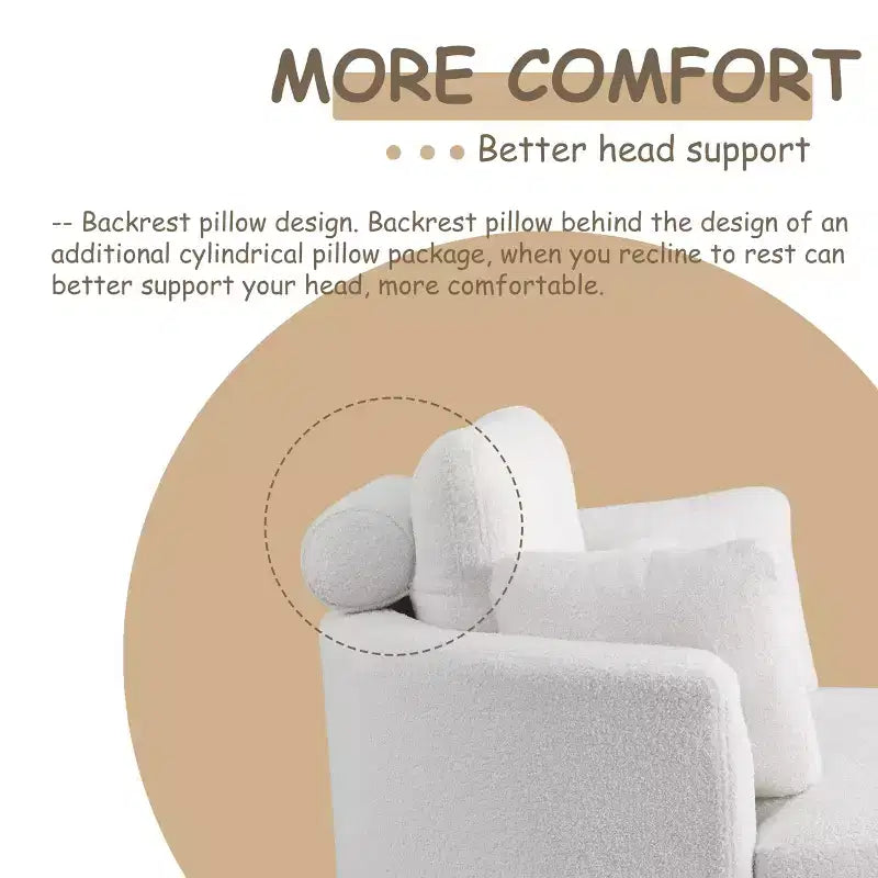 GDFStudio Dinah Moderna Sedia Girevole a 360° in Bouclé Alta 40 cm con Pouf Contenitore