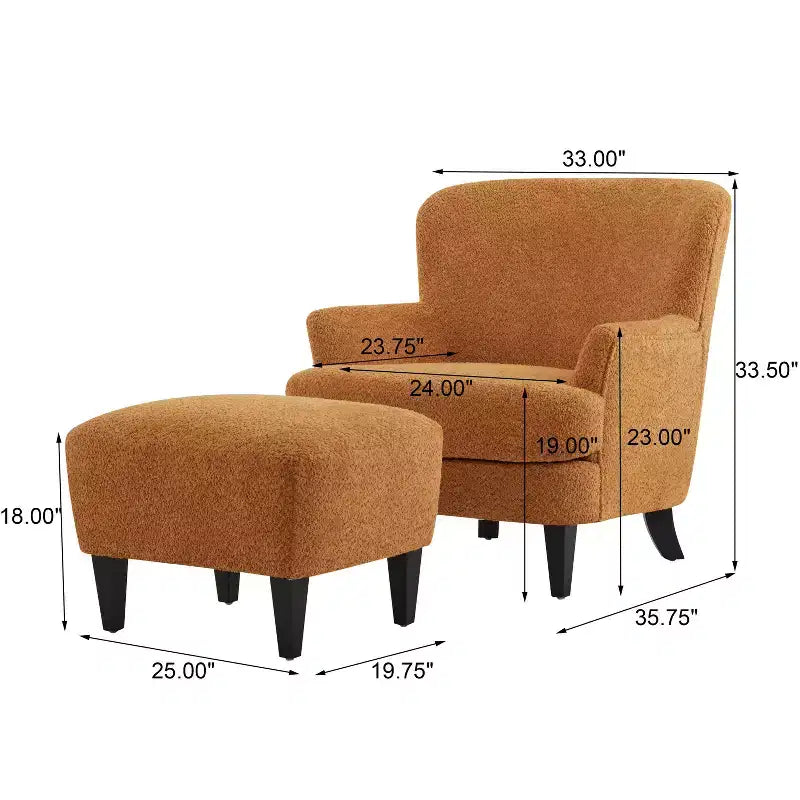 Christopher Knight Home Gerald eigentijdse set met bouclé gestoffeerde clubfauteuil en voetenbank