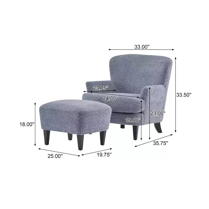 Christopher Knight Home Gerald eigentijdse set met bouclé gestoffeerde clubfauteuil en voetenbank
