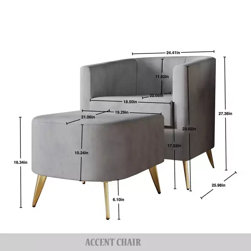 ChaletPosh Accent Chair with Stool
