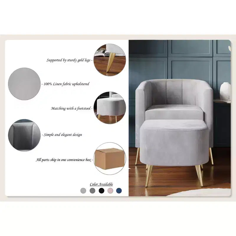 ChaletPosh Accent Chair with Stool