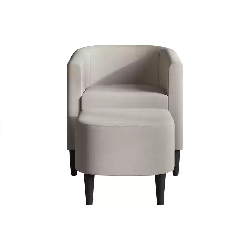 ChaletPosh-Leinen-Akzentsessel mit Hocker
