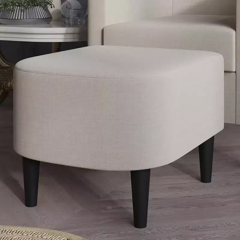 ChaletPosh-Leinen-Akzentsessel mit Hocker