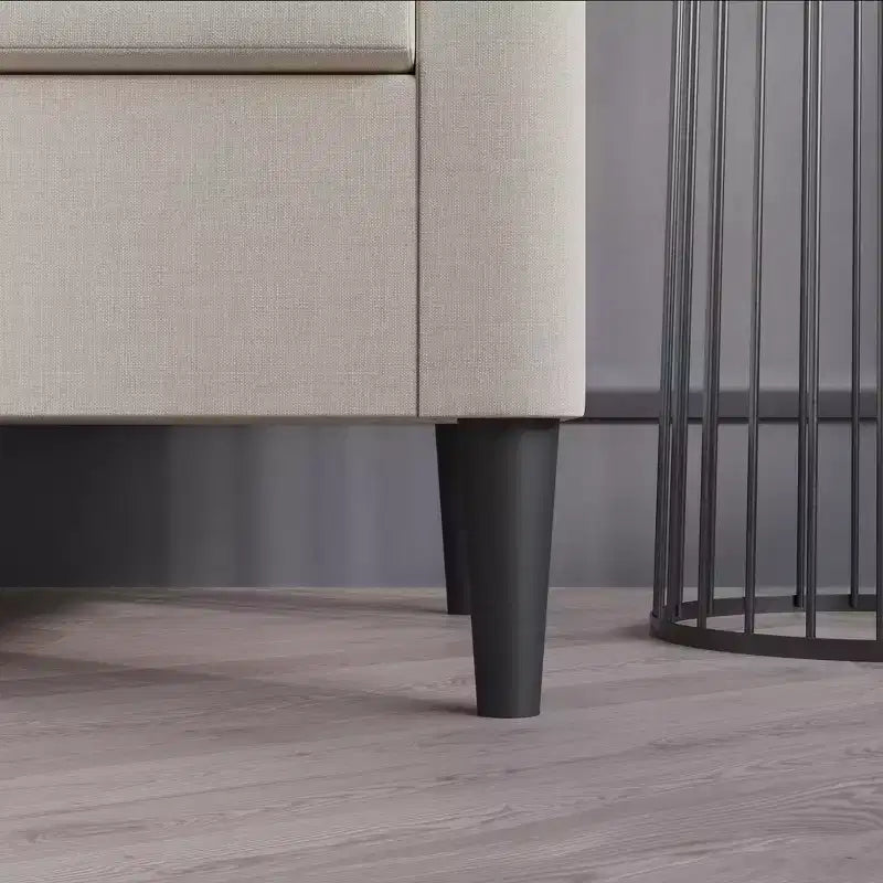 ChaletPosh-Leinen-Akzentsessel mit Hocker