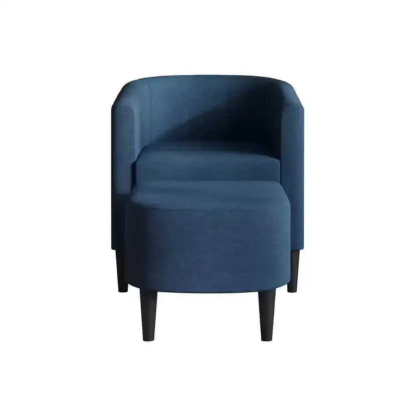 ChaletPosh-Leinen-Akzentsessel mit Hocker