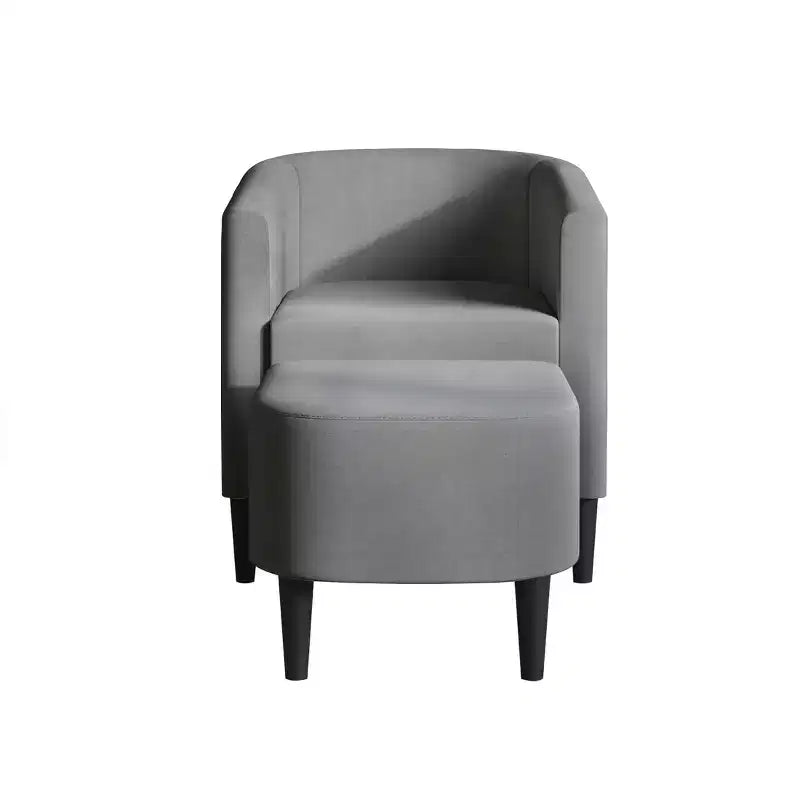 ChaletPosh-Leinen-Akzentsessel mit Hocker