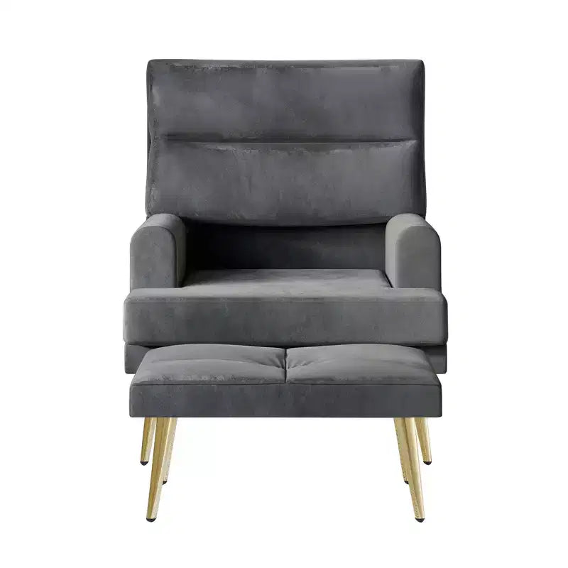 ChaletPosh Accent Chair with Ottoman in Velvet