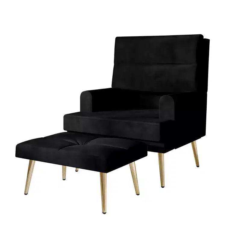 ChaletPosh Accent Chair with Ottoman in Velvet
