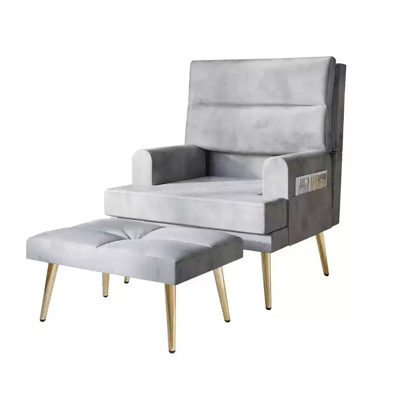 ChaletPosh Accent Chair with Ottoman in Velvet
