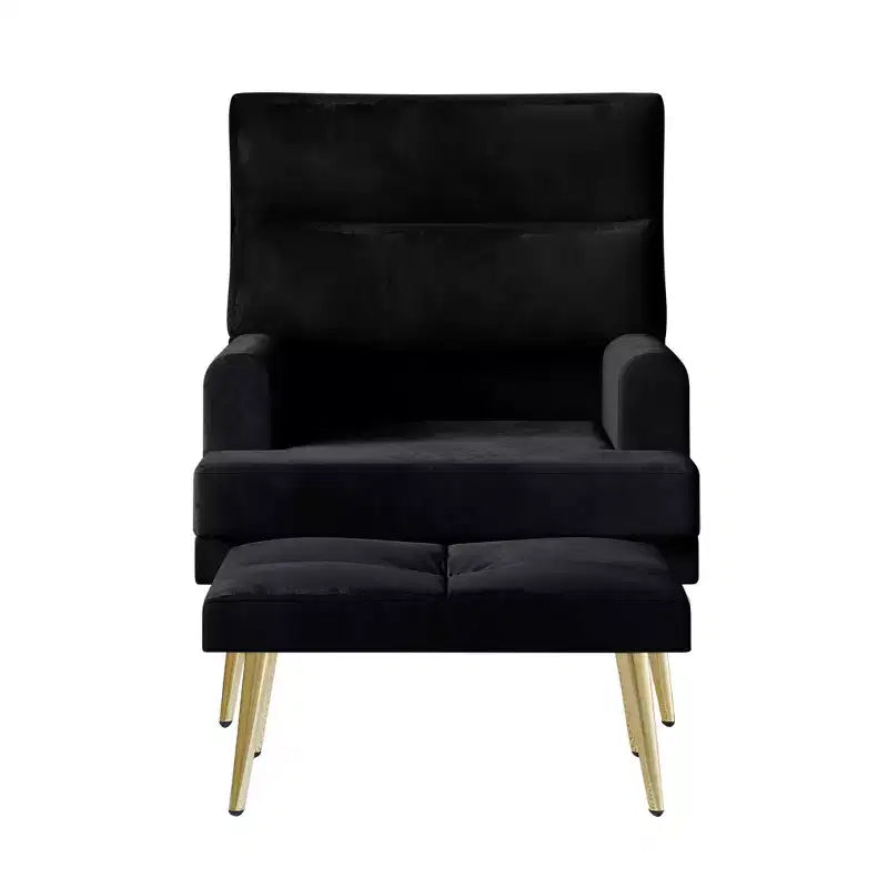 ChaletPosh Accent Chair with Ottoman in Velvet