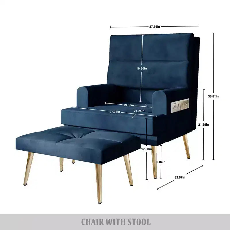 ChaletPosh Accent Chair with Ottoman in Velvet