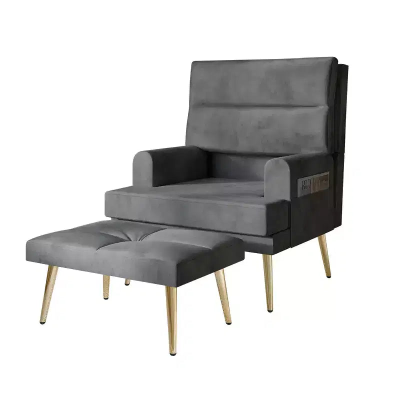 ChaletPosh Accent Chair with Ottoman in Velvet