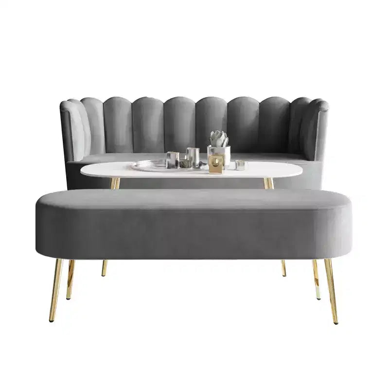 ChaletPosh baršunasta sofa s klupom i stolićem za kavu