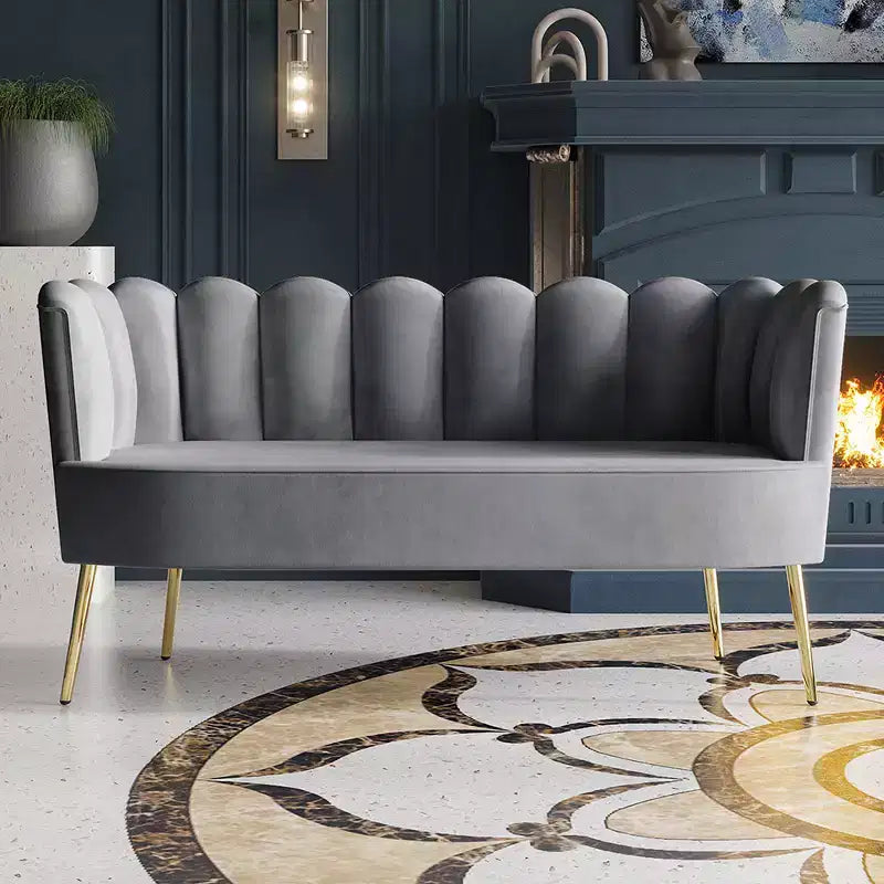 ChaletPosh baršunasta sofa s klupom i stolićem za kavu