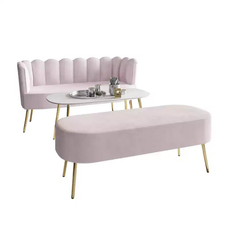ChaletPosh baršunasta sofa s klupom i stolićem za kavu