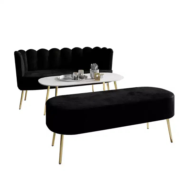 ChaletPosh baršunasta sofa s klupom i stolićem za kavu