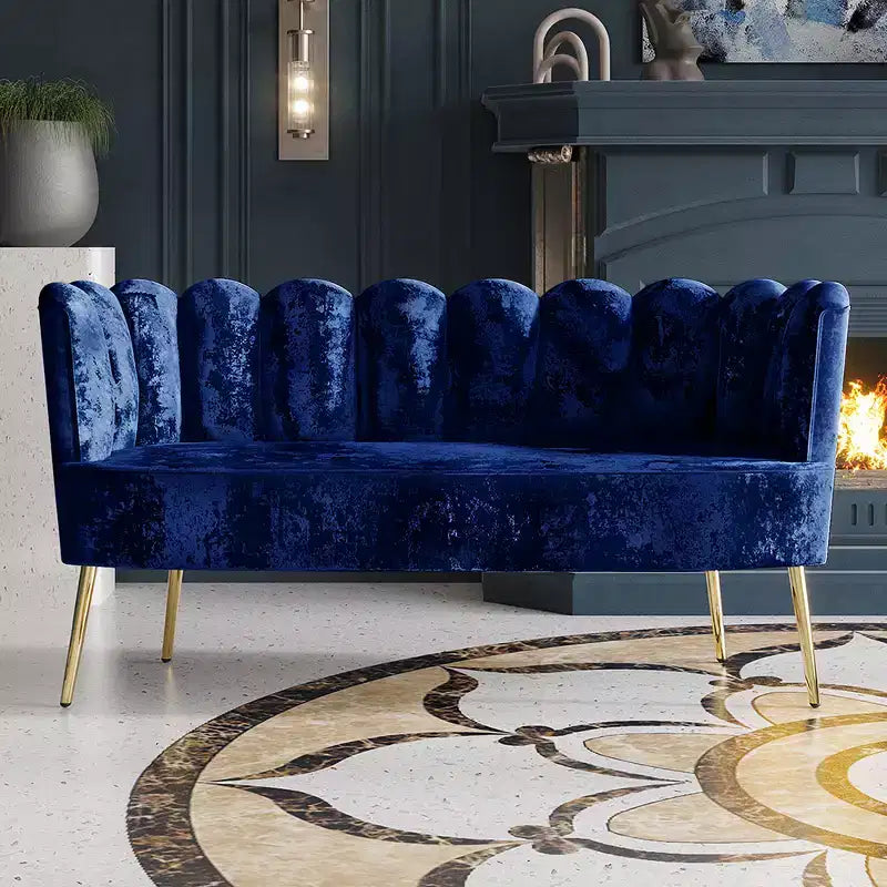 ChaletPosh baršunasta sofa s klupom i stolićem za kavu