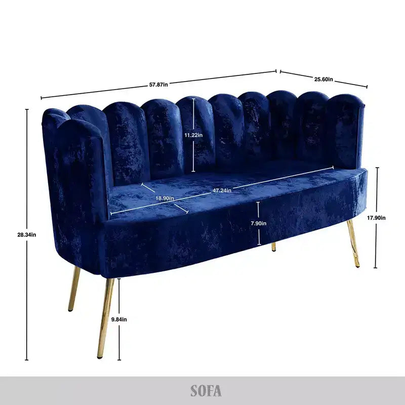 ChaletPosh baršunasta sofa s klupom i stolićem za kavu