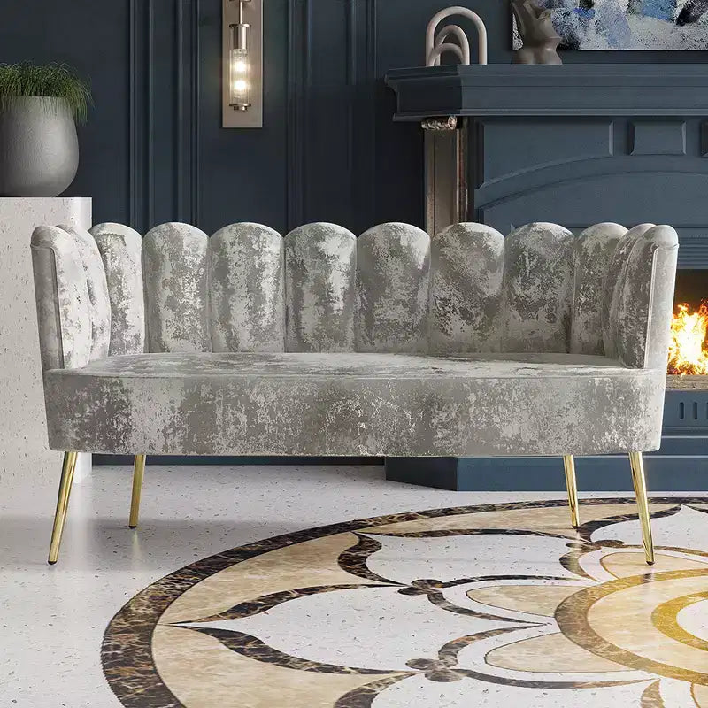 ChaletPosh baršunasta sofa s klupom i stolićem za kavu