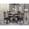 HomeStock Dropleaf Kitchen Table Set Round Dining Table With 4 Chairs