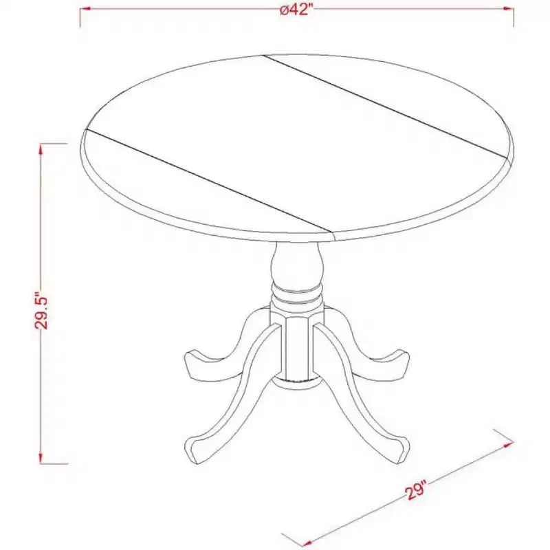 HomeStock Set Tavolo da Cucina Pieghevole Rotondo con 4 Sedie