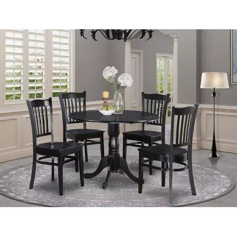 HomeStock Set Tavolo da Cucina Pieghevole Rotondo con 4 Sedie