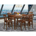 Classic High Top Table And Kitchen Bar Stool Set Mahogany Finish