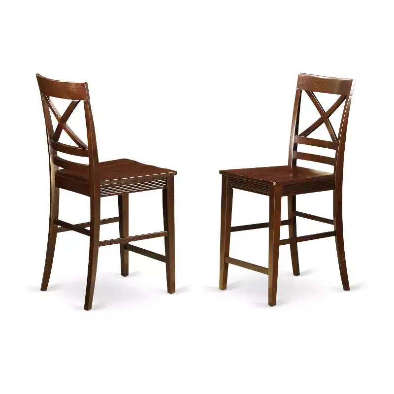 Set Sgabelli Classici Alti da Tavolo e Bar da Cucina Finitura Mogano