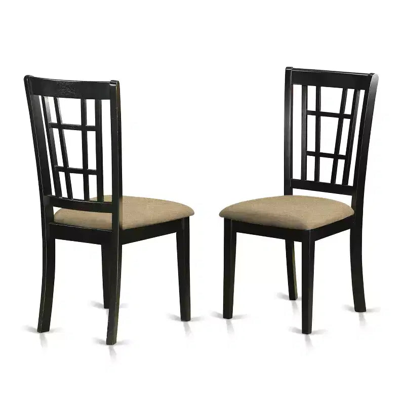 HomeStock WENI7-BMK-W Set da 7 pezzi Tavolo da cucina e sedie ciliegio bianco burro