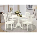 HomeStock ANAV5 Round Kitchen Dinette Set Linen White
