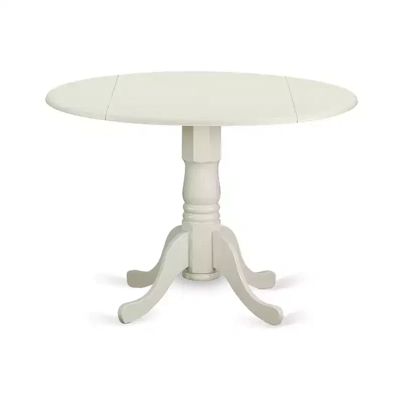 HomeStock Dublino Set da Pranzo Rotondo da 5 Pezzi Lino Bianco