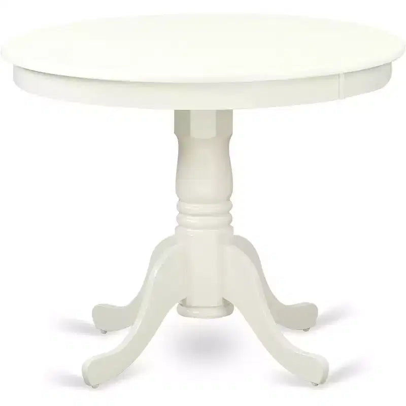 Set da tavola HomeStock 5 pezzi con un tavolo da pranzo e 4 sedie in similpelle in bianco lino